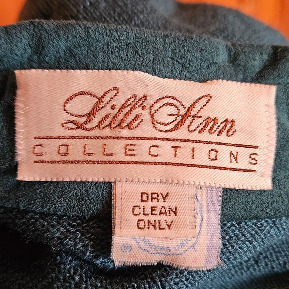 Vintage Union Made Lilli Ann Collections Teal Pullover Sweater With Suede Detail - Picture 8 of 10